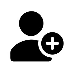 Obraz premium user add vector flat icon