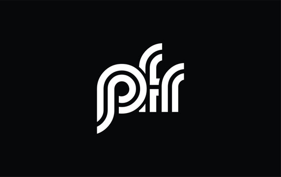 PFR Creative Unique Modern Letter Logo Design. Stylized logo featuring a unique letter design, presenting abstract minimalist aesthetics and modern appeal.
