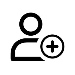 Obraz premium user add glyph vector flat icon