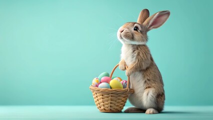 Easter Marketing Banner – Bunny, Bright Eggs, Clean Background