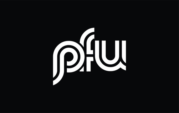 PFU Creative Unique Modern Letter Logo Design. Stylized logo featuring a unique letter design, presenting abstract minimalist aesthetics and modern appeal.
