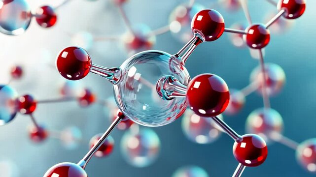 Exploring the intricate dance of molecules in a vibrant scientific landscape filled with red and clear elements Generative AI