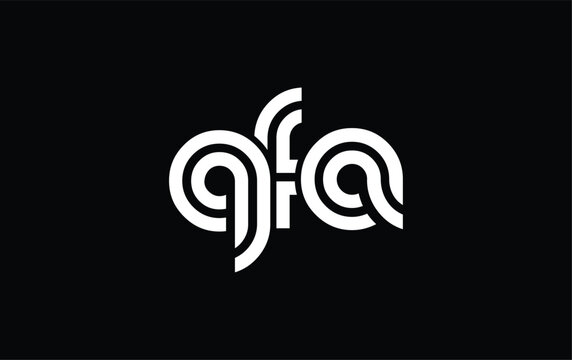 QFA Creative Unique Modern Letter Logo Design. Stylized logo featuring a unique letter design, presenting abstract minimalist aesthetics and modern appeal.