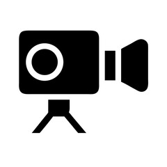 video camera alt glyph  vector flat icon