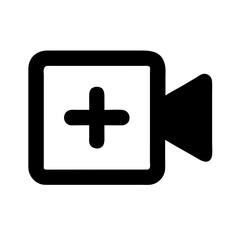 video plus  vector flat icon