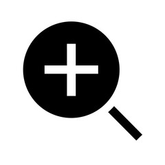 zoom in glyph  vector flat icon