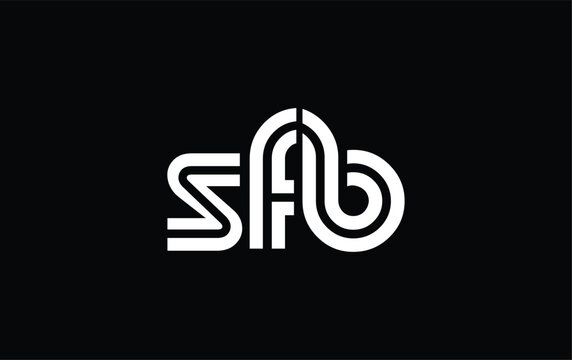 SFB Creative Unique Modern Letter Logo Design. Stylized logo featuring a unique letter design, presenting abstract minimalist aesthetics and modern appeal.