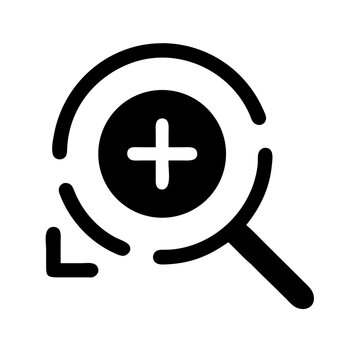 zoom in glyph  vector flat icon