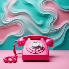 red retro telephone