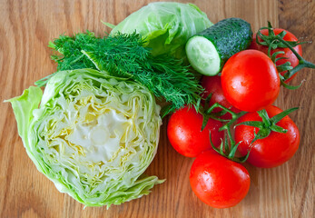 Seasonal vegetables on the desk