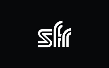 SFR Creative Unique Modern Letter Logo Design. Stylized logo featuring a unique letter design, presenting abstract minimalist aesthetics and modern appeal.