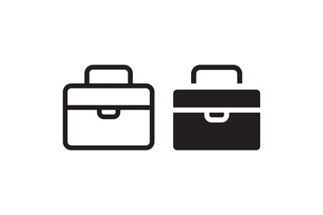 Minimal briefcase icons in black and white Vector