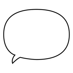 Text message balloon template, Outlines blank chat bubble, Suitable for design element of communication label, Information chat bubble