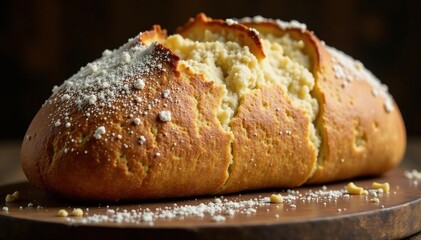 Artisanal sourdough bread, crusty exterior, fluffy interior, bakery, isolated, diet