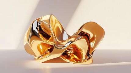 Luxury golden award trophy on white background. Generative AI.