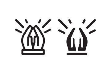 Obraz premium Celebration hands icons in outline and solid style Vector