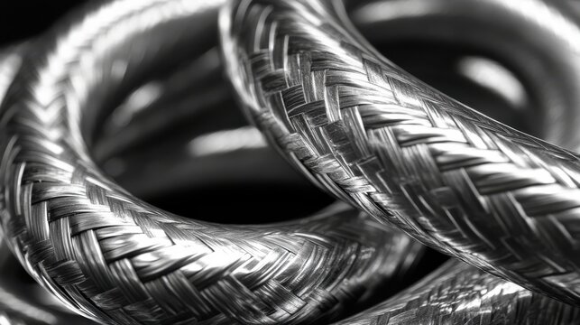 Metal wire braided stainless flexible hose textures.