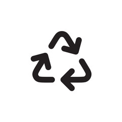 Bold black recycle icon with arrows Vector