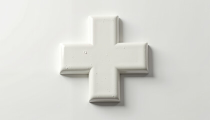 Obraz premium White medical cross symbol on clean background 