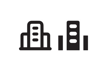 Modern office building icon set Vector
