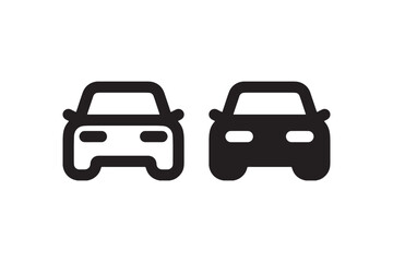 Car front view icon in outline and solid Vector