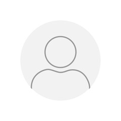 Vector flat illustration in grayscale. Avatar, user profile, person icon, gender neutral silhouette, profile picture. Suitable for social media profiles, icons, screensavers and as a template.