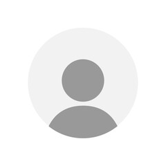 Vector flat illustration in grayscale. Avatar, user profile, person icon, gender neutral silhouette, profile picture. Suitable for social media profiles, icons, screensavers and as a template.