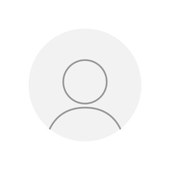 Vector flat illustration in grayscale. Avatar, user profile, person icon, gender neutral silhouette, profile picture. Suitable for social media profiles, icons, screensavers and as a template.