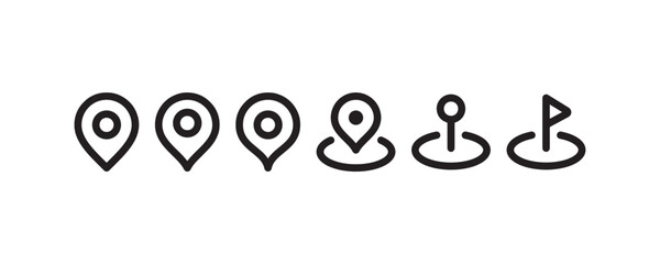 Location pin icon set for map and navigation Vector