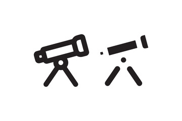 Telescope icon for astronomy and stargazing Vector