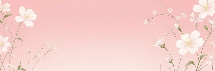 Soft floral pink background with delicate flowers, perfect for greeting cards, banners and ads