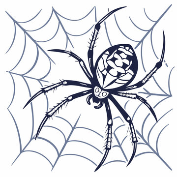 recommend clip art: Black and White Patterned Spider Web Vector Art