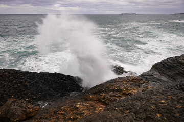 Stormy day in Black Sea coast of Istanbul, Turkiye