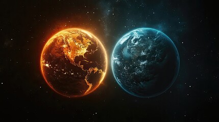 Obraz premium Parallel Universes Exploring alternate realities, alternate versions of Earth, or quantum-level shifts in timelines.