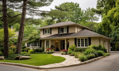 Suburban Home with Landscaping