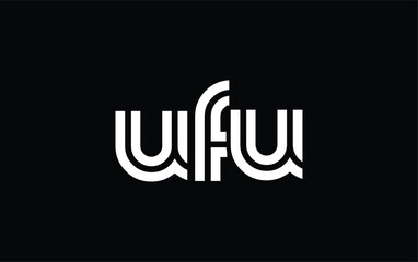 UFU Creative Unique Modern Letter Logo Design. Stylized logo featuring a unique letter design, presenting abstract minimalist aesthetics and modern appeal.