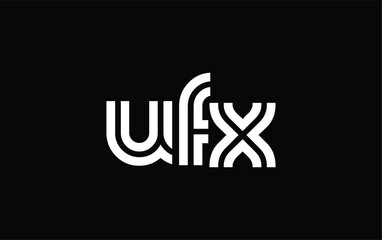 UFX Creative Unique Modern Letter Logo Design. Stylized logo featuring a unique letter design, presenting abstract minimalist aesthetics and modern appeal.