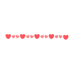 Mother's day heart border. Vector border with pink hearts
