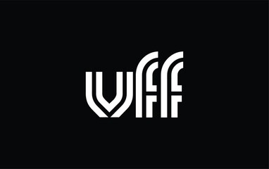 VFF Creative Unique Modern Letter Logo Design. Stylized logo featuring a unique letter design, presenting abstract minimalist aesthetics and modern appeal.