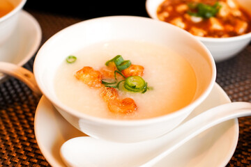 Rice porridge from an authentic Chinese restaurant