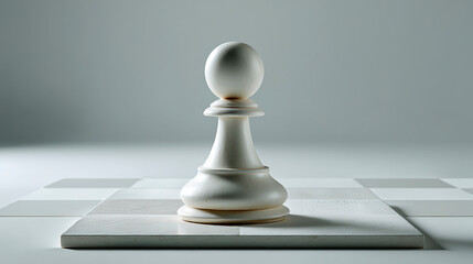 Chess Pawn on White Square in Strategic Minimalism