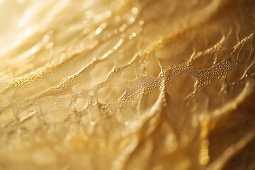 Golden Abstract Background Close up of Water Droplets on Textured Surface