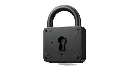 A solid black padlock symbolizing impenetrable security and unwavering digital protection against threats, on a clean white background.