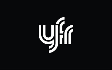YFR Creative Unique Modern Letter Logo Design. Stylized logo featuring a unique letter design, presenting abstract minimalist aesthetics and modern appeal.