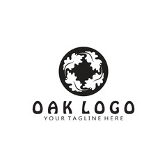 oak leaf logo vector icon illustration template design