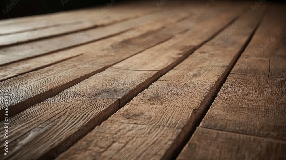 Leinwandbilder Dark rustic wood planks feature intricate grain patterns and textures illuminated from the side, offering a natural backdrop suitable for modern design elements