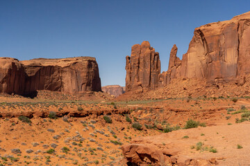 Rock formations at Monument Valley