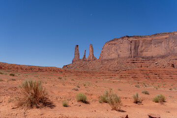 Rock formations at Monument Valley