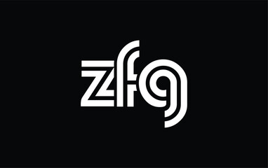ZFG Creative Unique Modern Letter Logo Design. Stylized logo featuring a unique letter design, presenting abstract minimalist aesthetics and modern appeal.