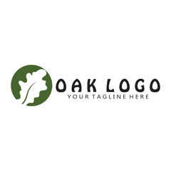 oak leaf logo vector icon illustration template design